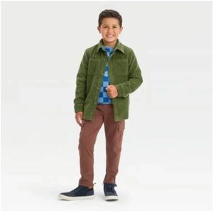 Cat & Jack Boys' Long Sleeve Corduroy Jacket - Olive Green